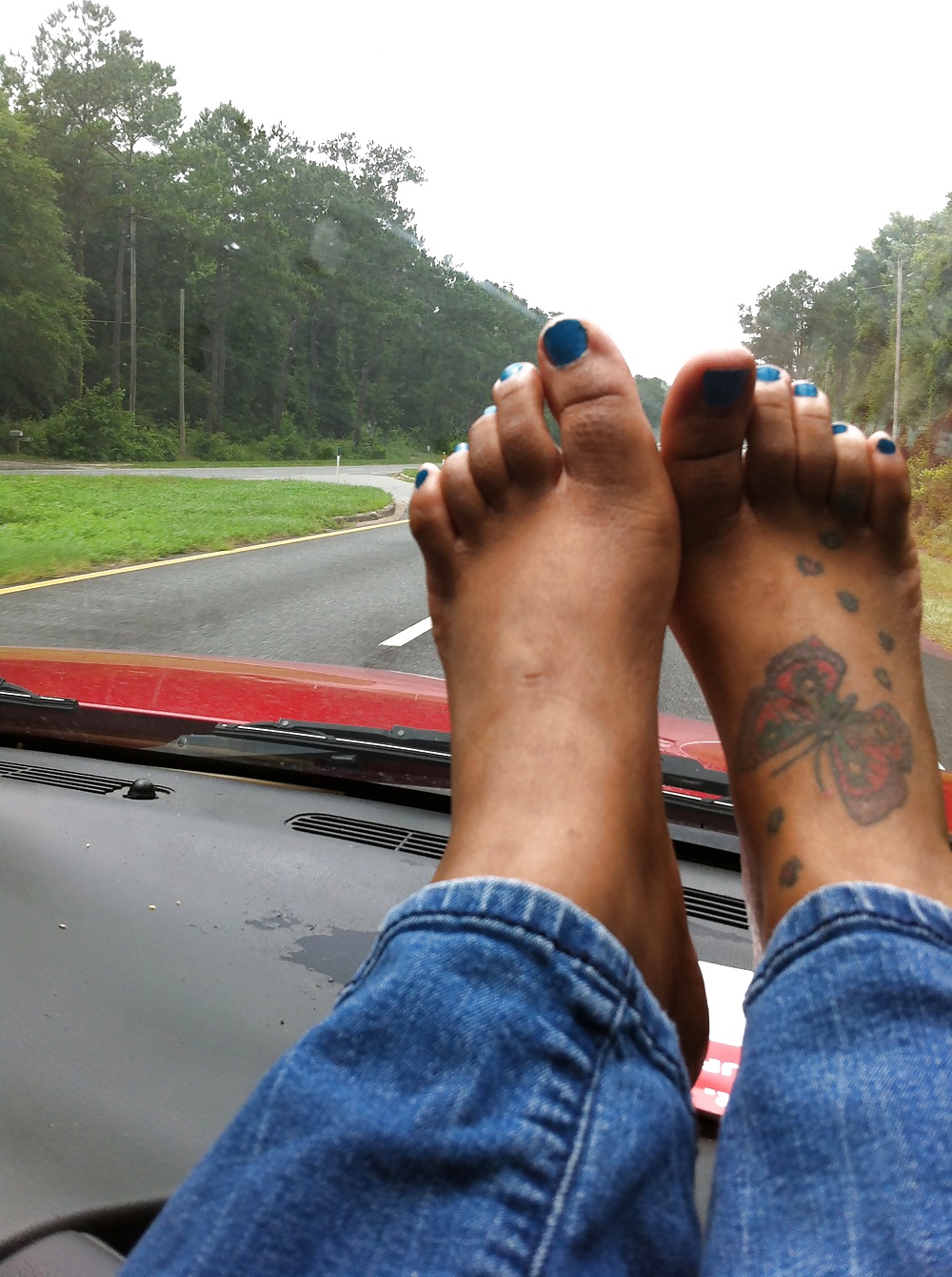 New Blue Painted Toes from a Freind adult photos