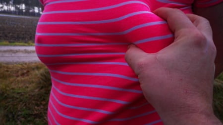 titslapping and ass spanking in winter woods         