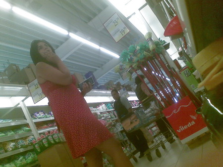 Upskirt in supermarket romania