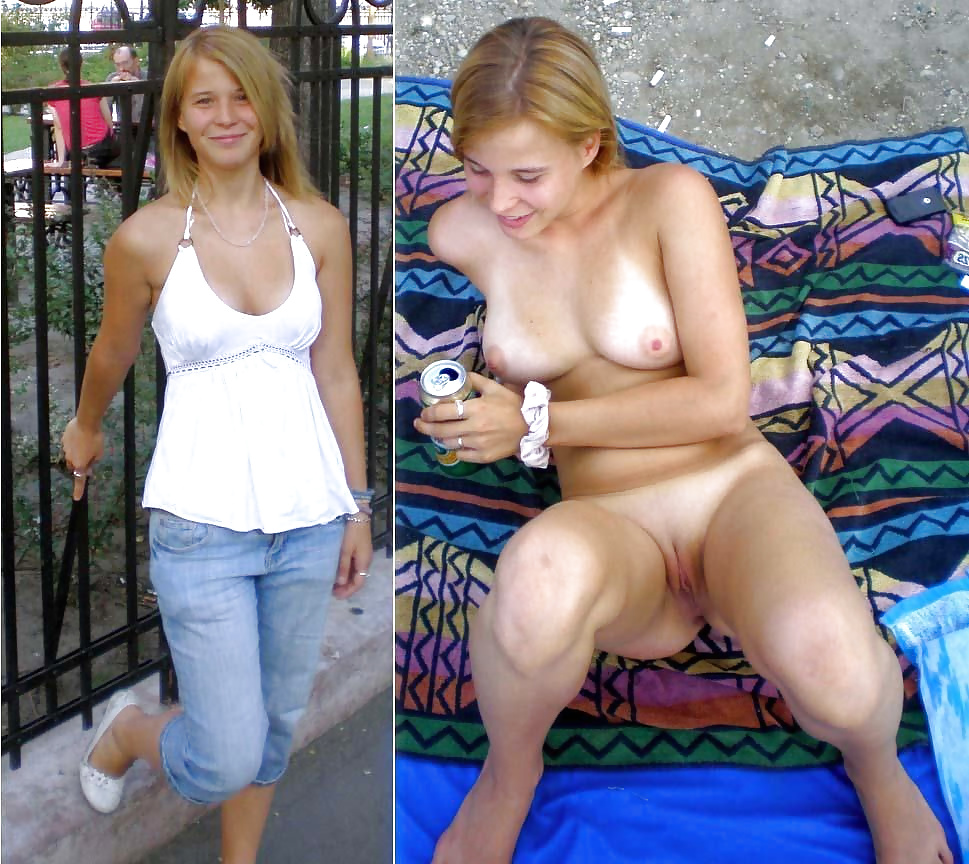 Your girlfriend before-after, dressed-undressed adult photos