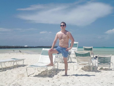 me posing on the beach