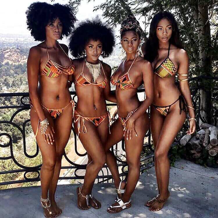 Black Beauty Ebony Group Bikini AWESOME adult photos