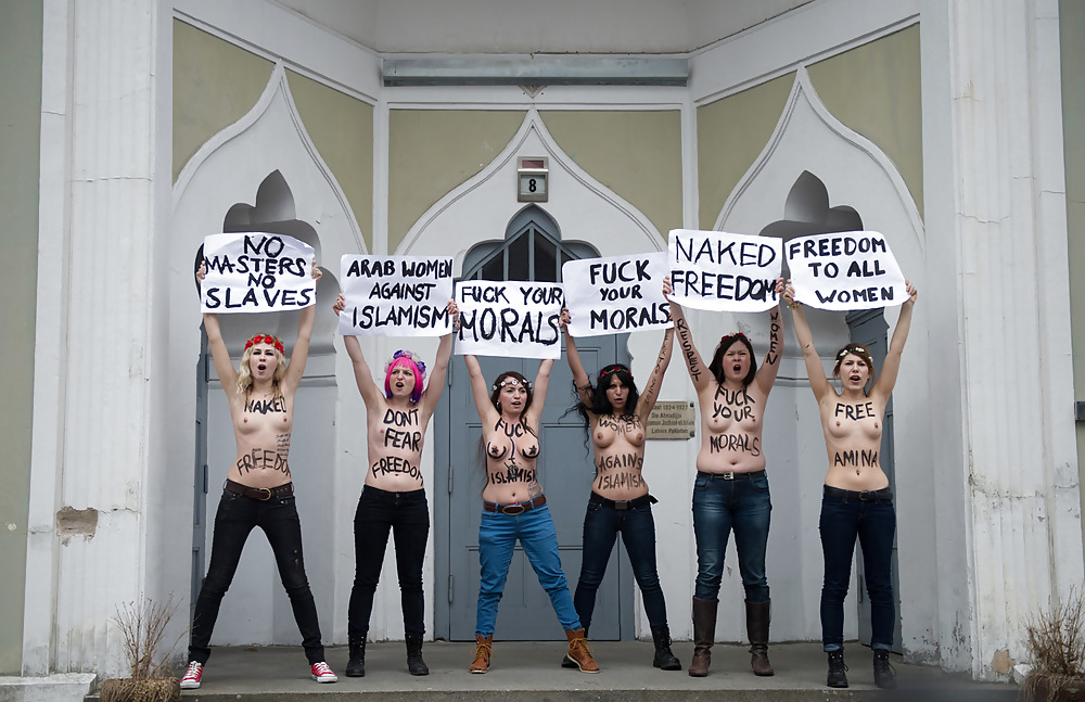 Femen 2013-04-04 Topless Jihad protest day adult photos