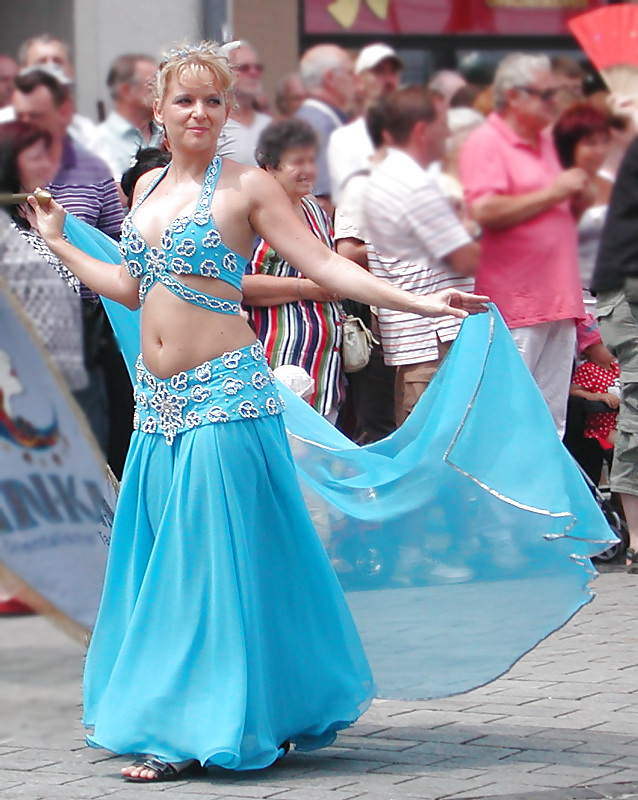 two german belly dancer woman on street parade - 2010 adult photos