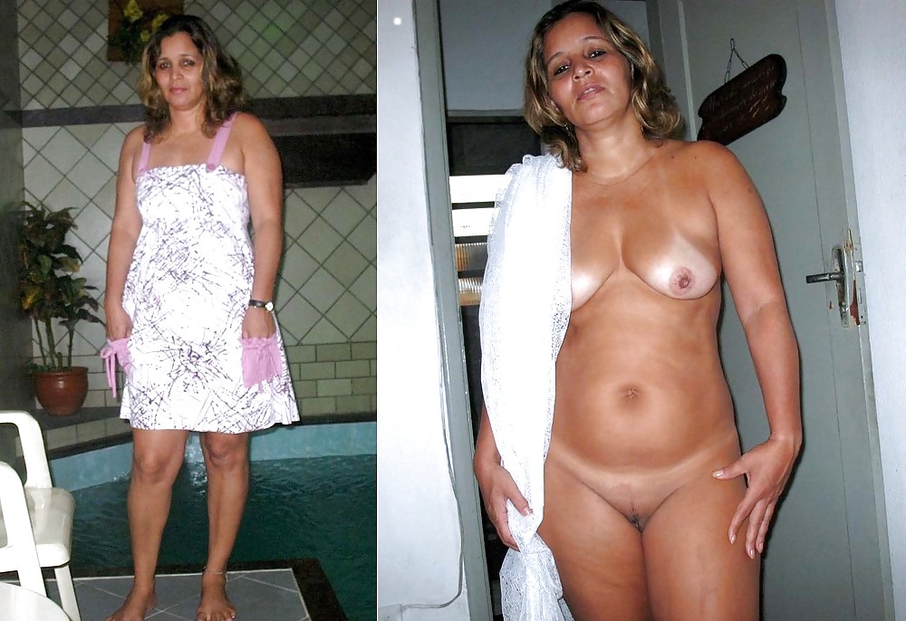Clothed-unclothed mature adult photos