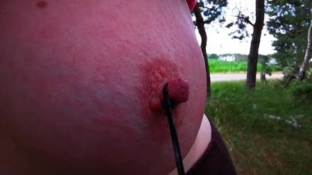 painful using her nipples in public         