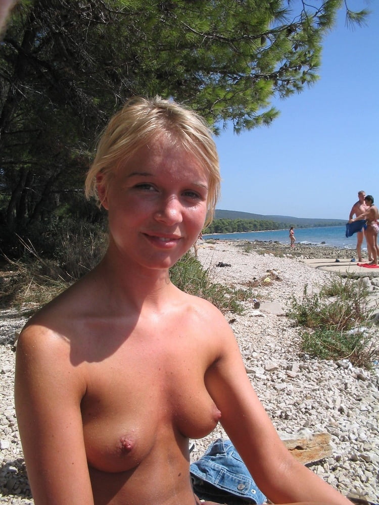 Small titties, hard nipples, beach adult photos