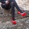 Laura on heels and pantyhose