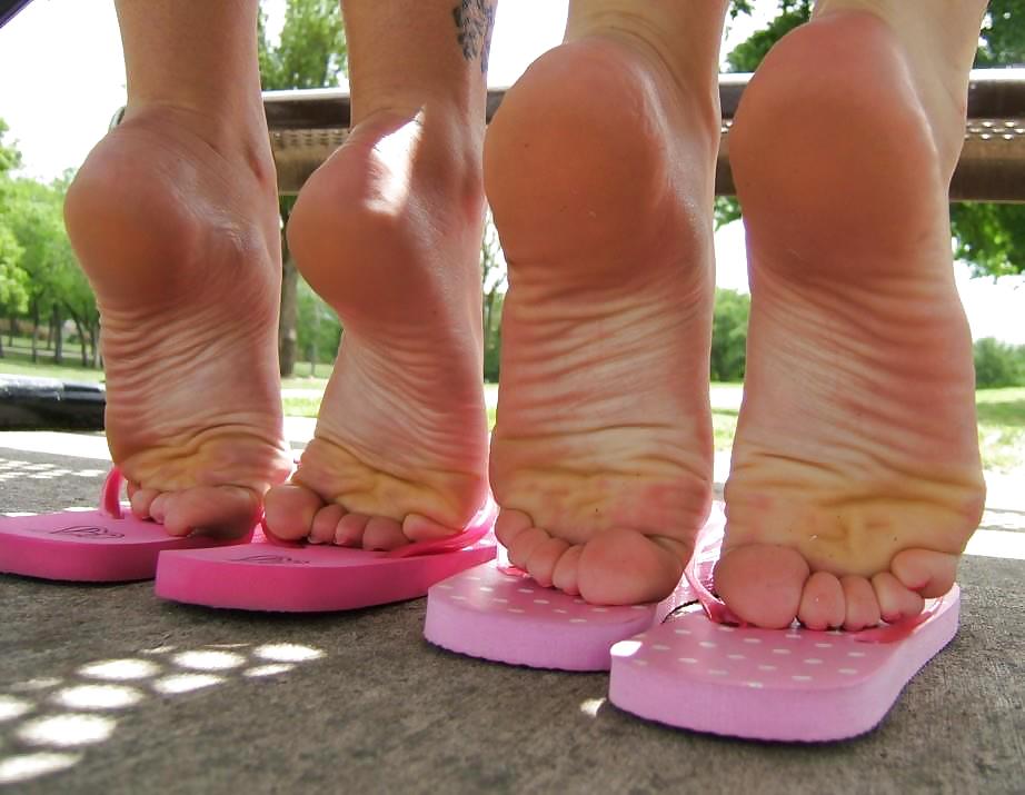 Jewel Pink Feet and Flip Flops. adult photos