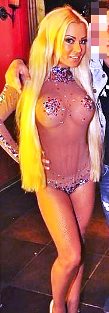 German blonde disco bitch with a transparent upper part adult photos