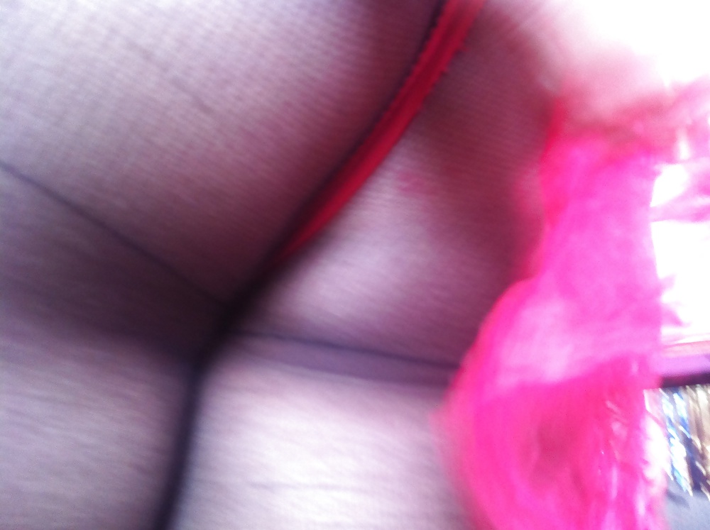 Red Thong ripped Nylons & fucked adult photos