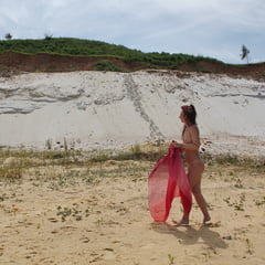 XXX See and Save As red shawl on white sand porn pict naked pictures thumbnail