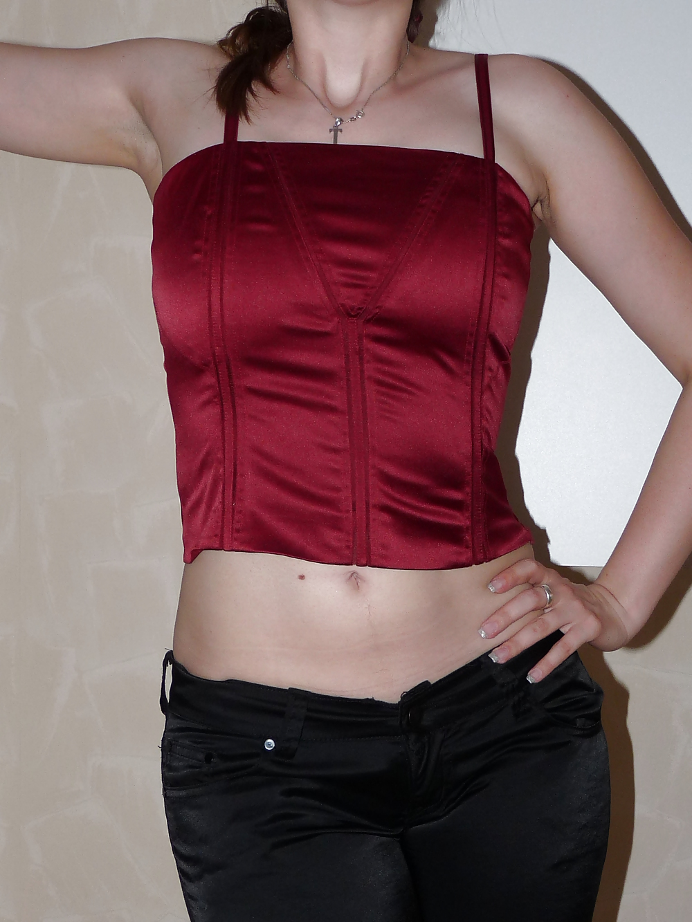 Wifes 5 silk satin shiny corsagen corsets adult photos