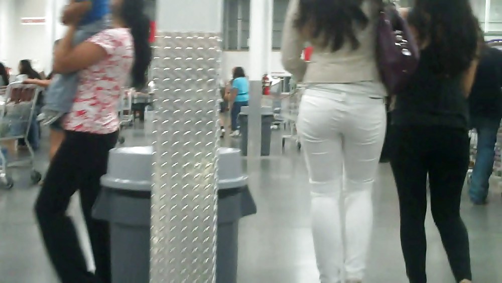 Nice sexy ass & butt in white jeans looking good adult photos