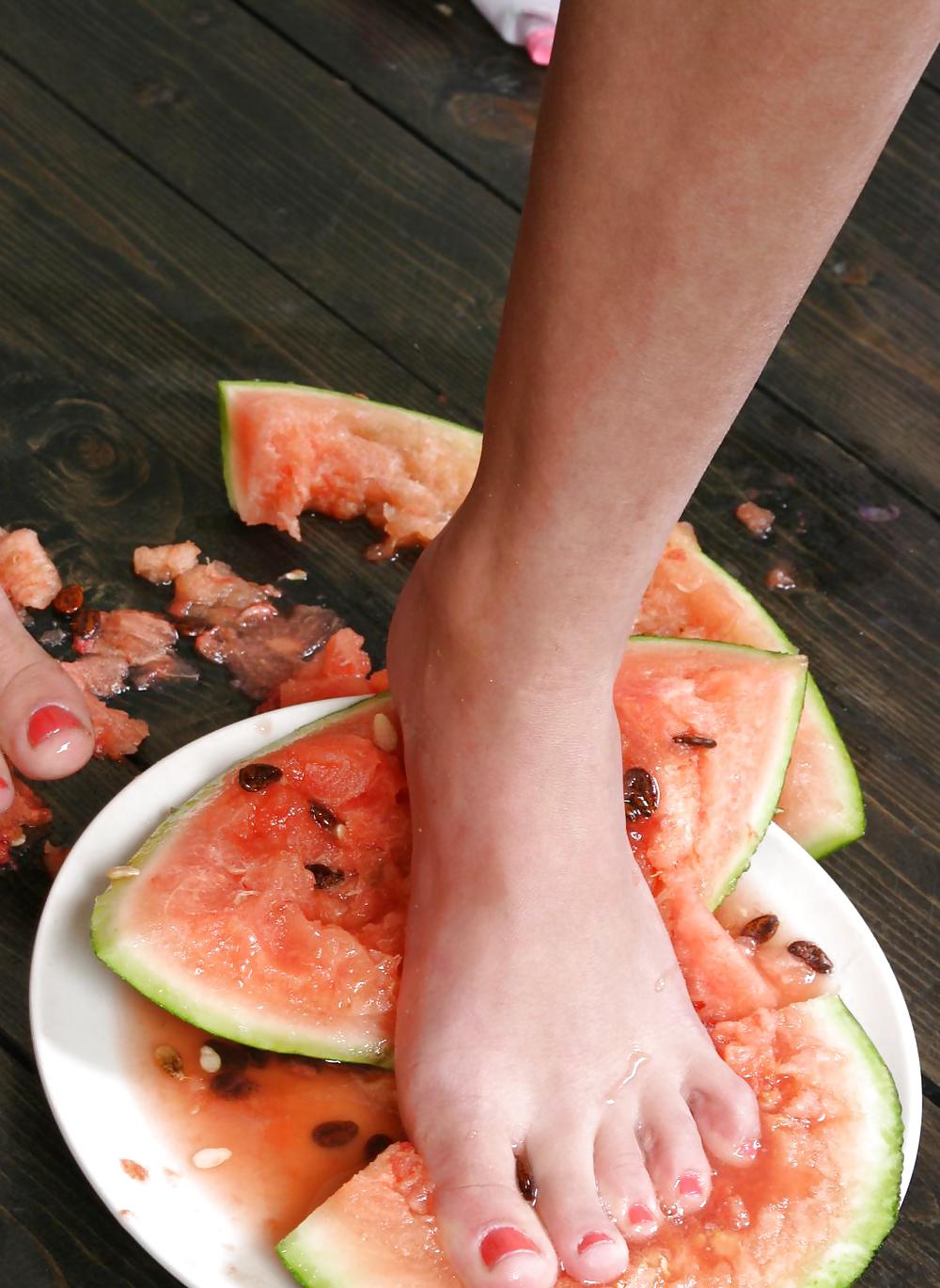 Cute Christina - Eating a watermelon adult photos