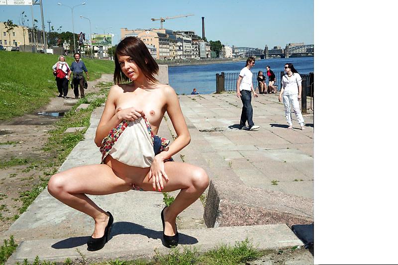 Crazy girls flashing in public places adult photos