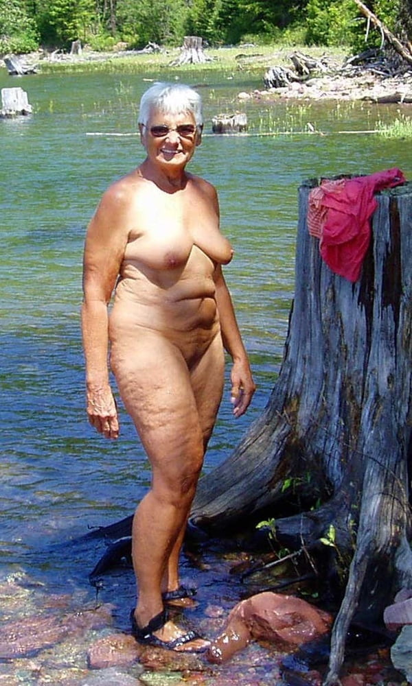 Nude granny at beach-2093