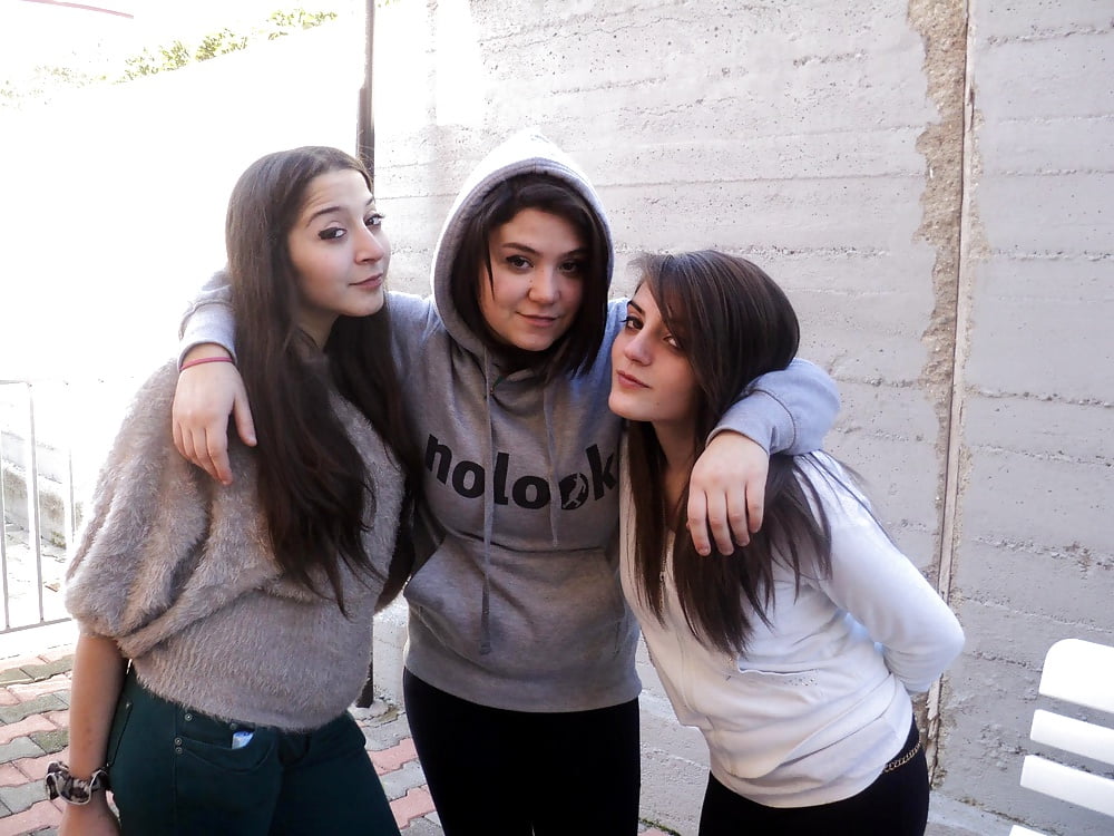 3 sexy teens friends with a whore face adult photos