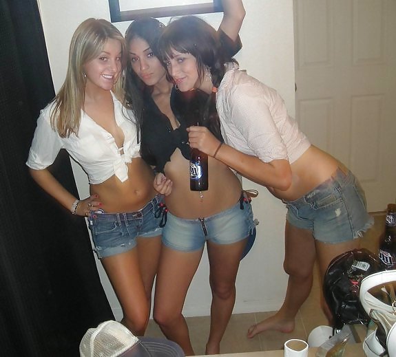 three hot party girls adult photos