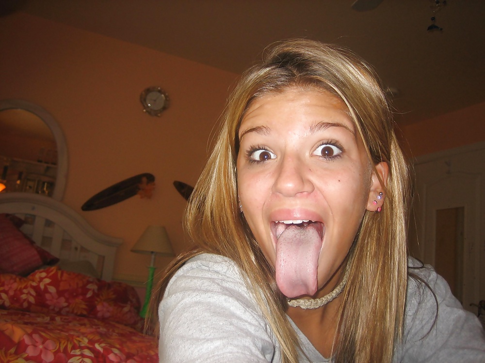 Teen Girls - tongue out and mouth open - Part 1 adult photos
