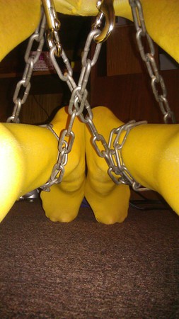 My Cock and Feet Chained in Pantyhose #2