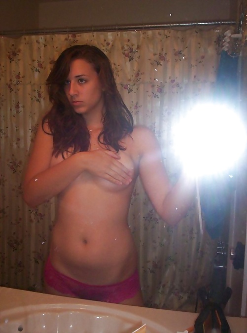 brunette mirror shots and poses adult photos