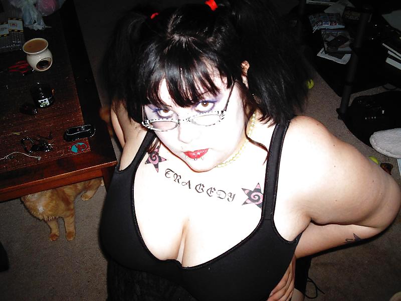 EMO plumper with huge tits sucks cock adult photos
