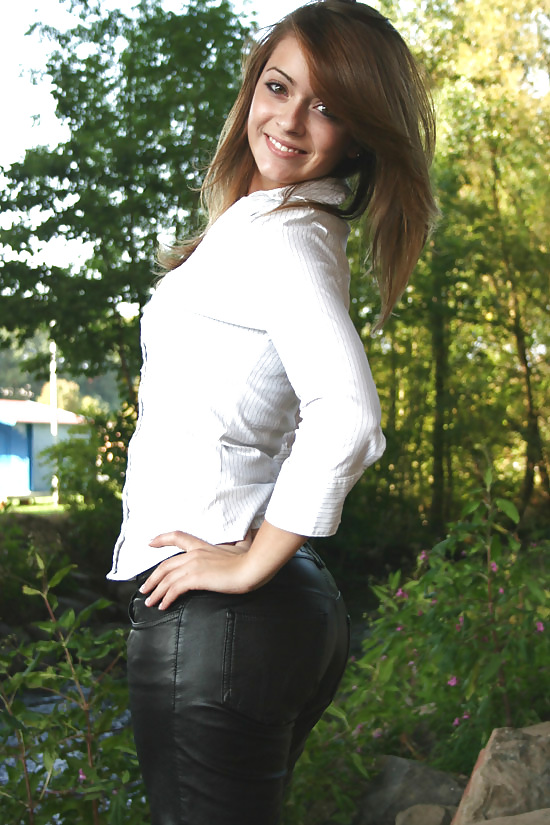 Alina in leather adult photos