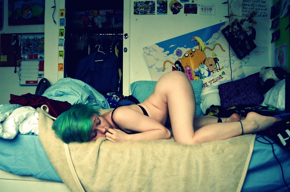 Smoking hot blue haired emo girl adult photos