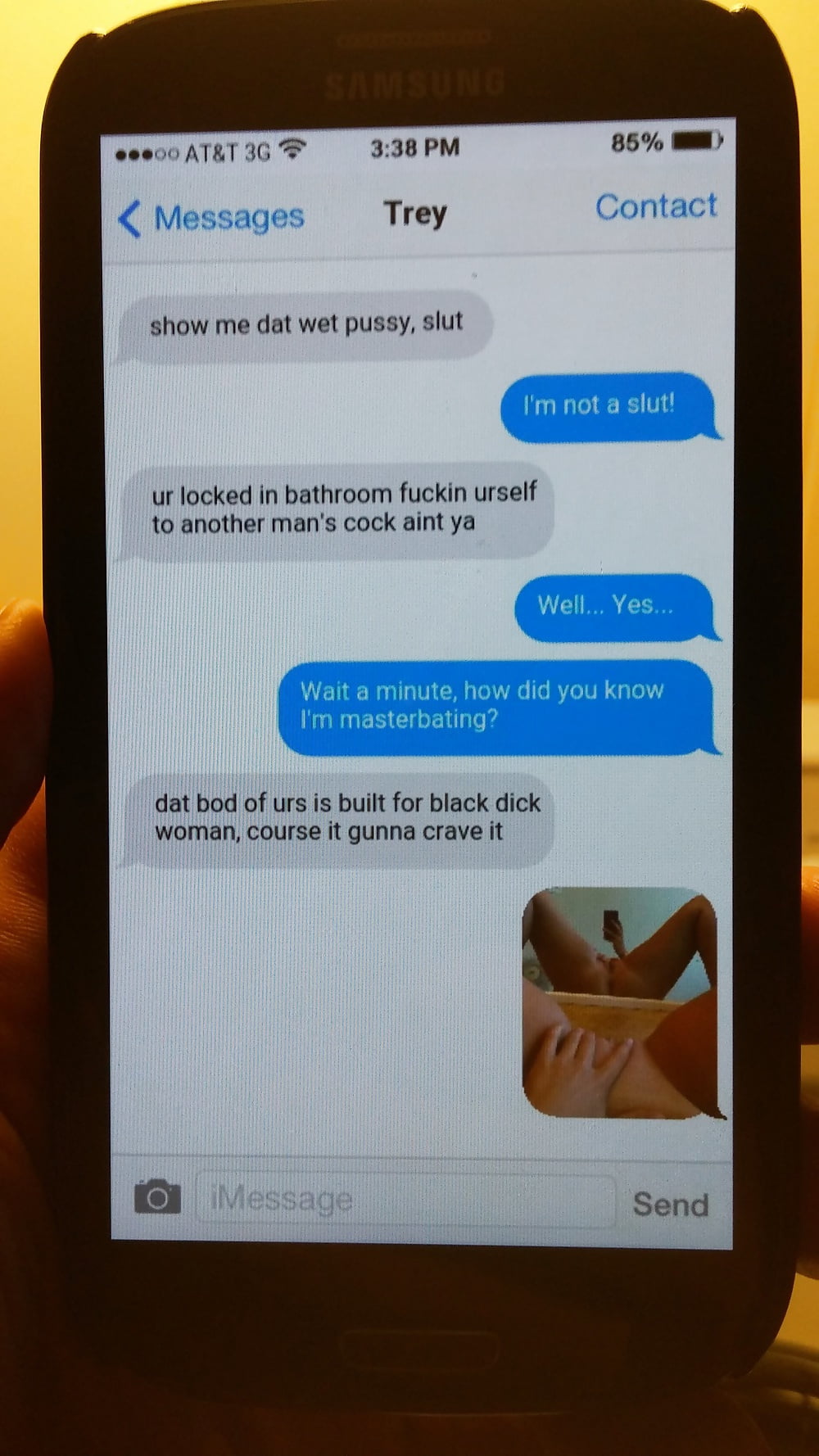 Text found on cheating wifes phone