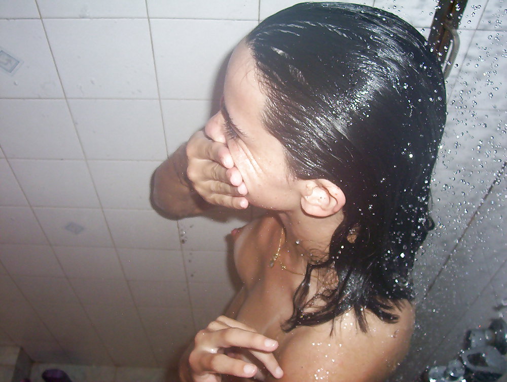 Hairy girl takes a shower - N. C. adult photos