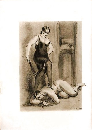319px x 450px - Vintage Erotic Femdom Art Drawing | BDSM Fetish